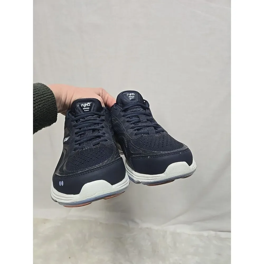 Ryka Women's Devotion Plus 2‎ Walking Shoe 9.5 M  Navy Coral Lace Up Sneakers
